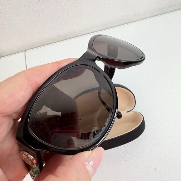 Michael Kors Women’s Sunglasses FRAMES ONLY Brown Gold Logo Cateye Shape - Picture 4 of 13